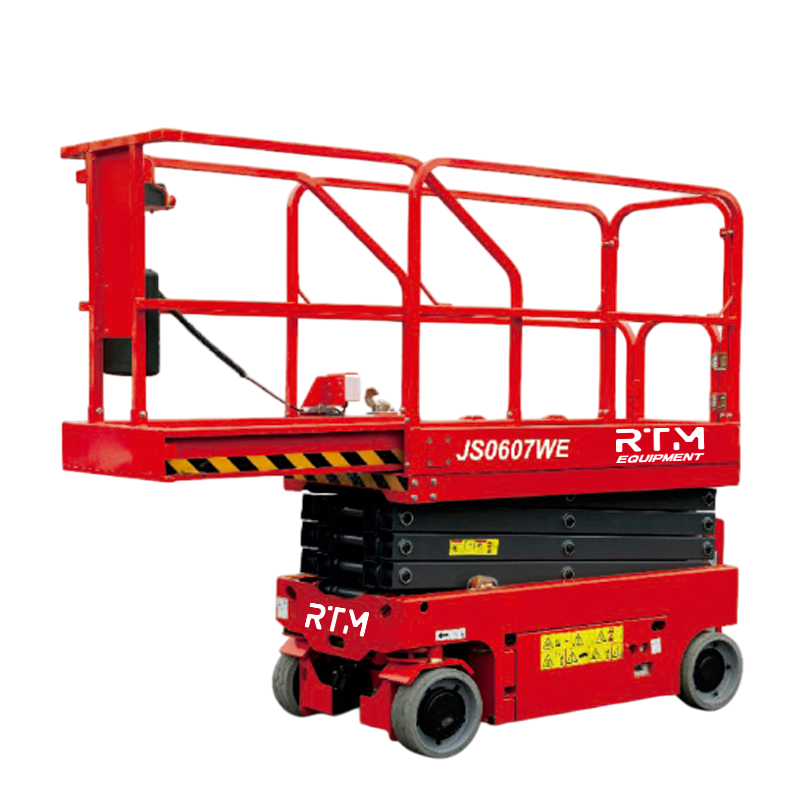 Plataforma elevadora eléctrica de tijera RTM JS0607WE con altura de trabajo 7,8 m